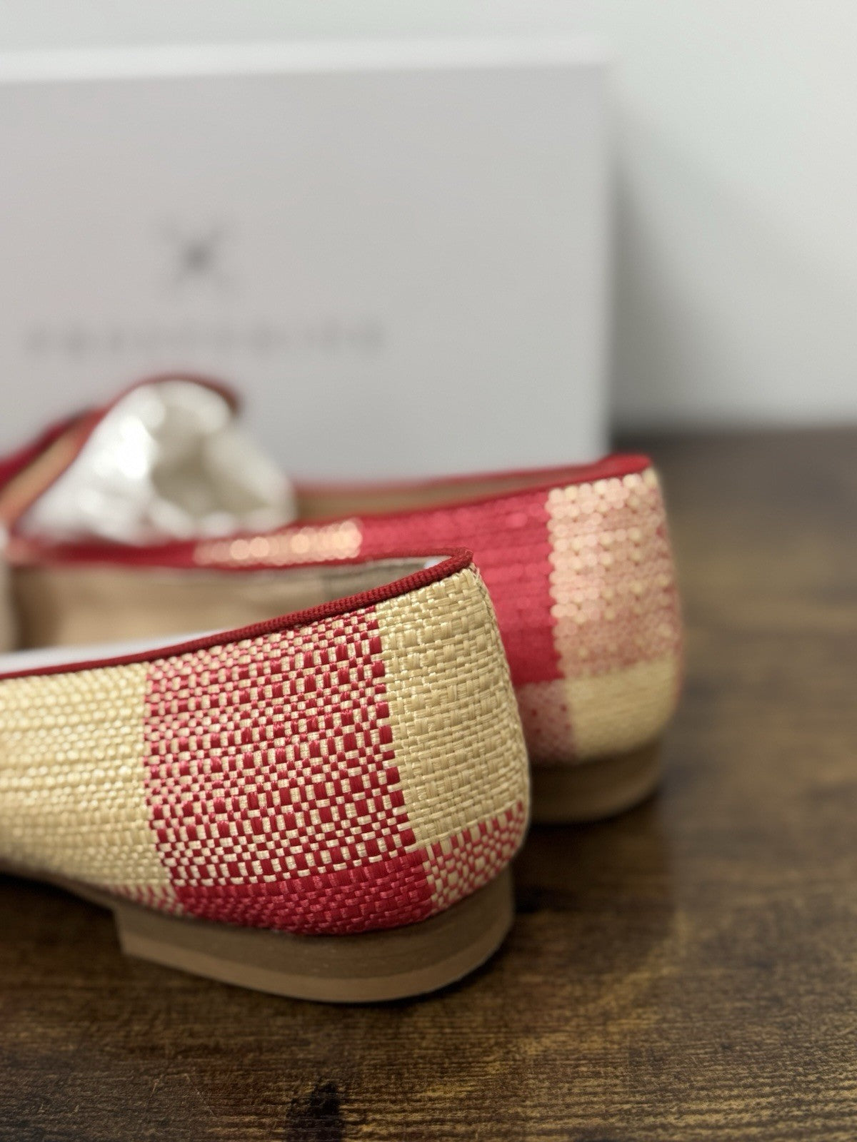 Prosperine Mocassino Nappine  Tessuto Rosso Beige  Casual Donna 40
