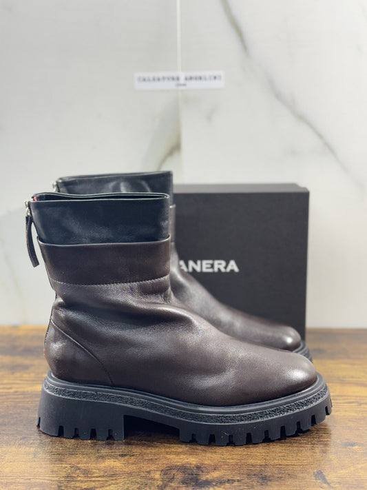 HALMANERA Biker Donna Rama Pelle Marrone  Extra Light Casual Handmade Boot 41
