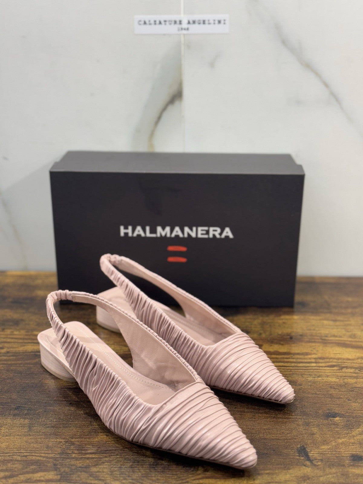 HALMANERA Sling Back Pelle Cipria   Luxury Made In Italy Donna 41