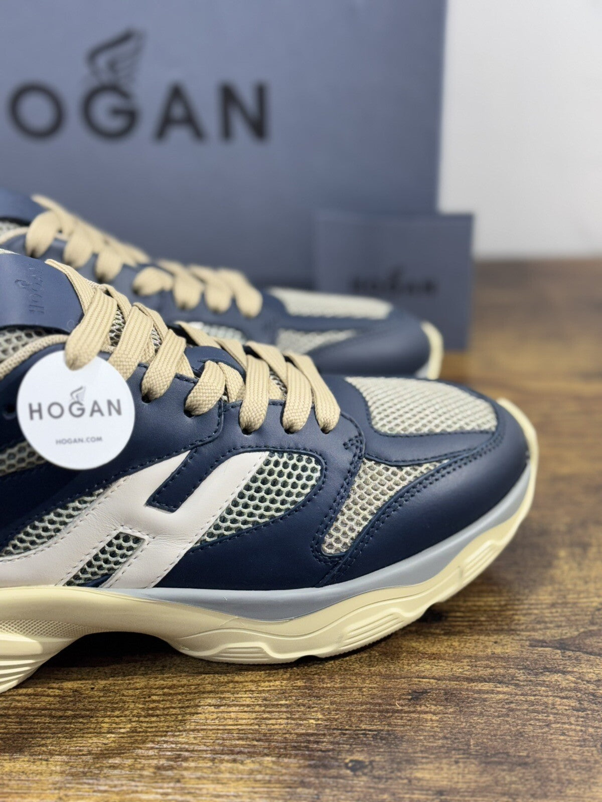 Hogan H665   sneaker Pelle Blu    memory foam Luxury Hogan Men 40.5
