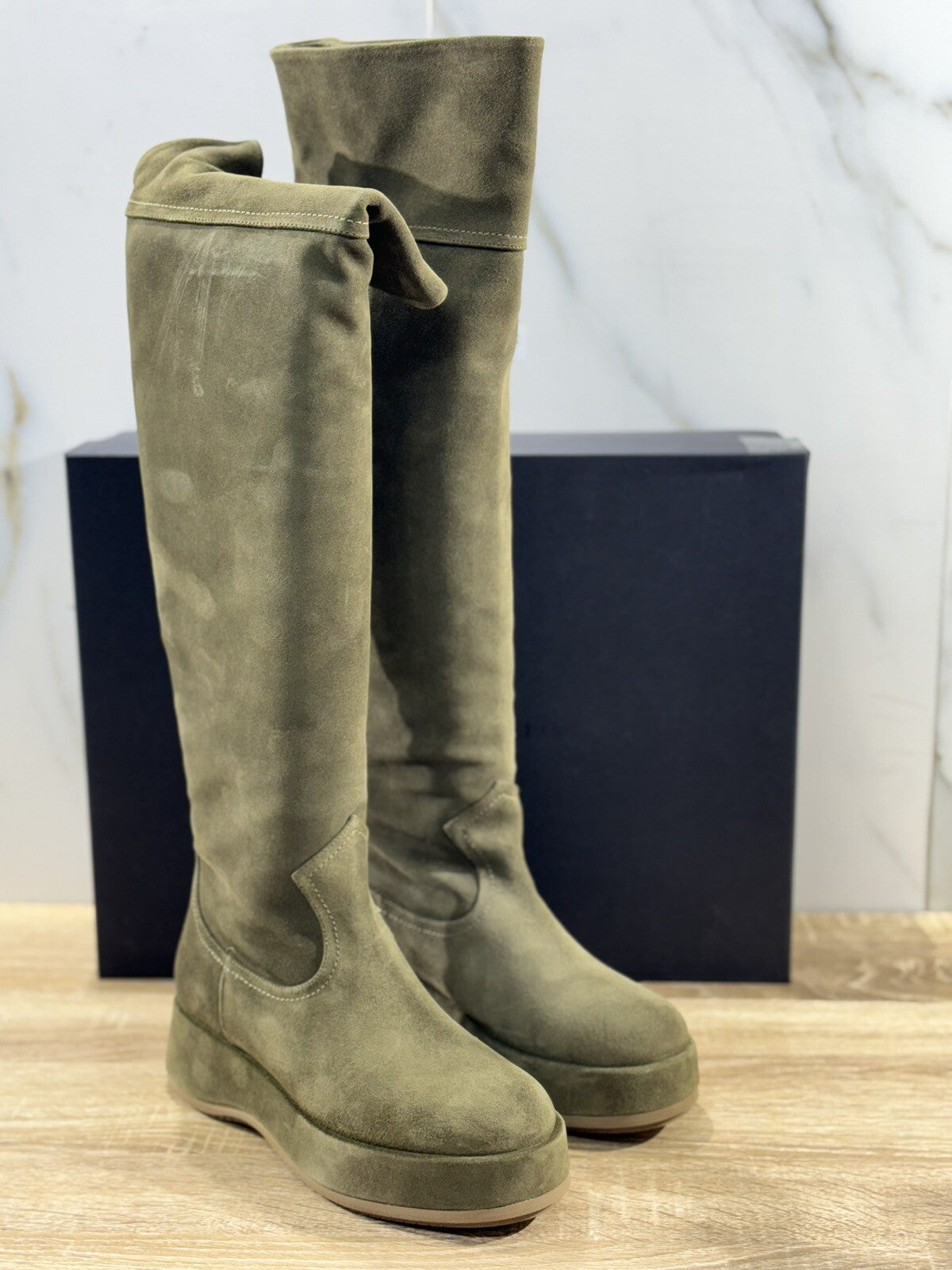 Paloma Barcelo’ Stivale Donna  Roy    Donna Suede Crosta Olive  Zeppa  40