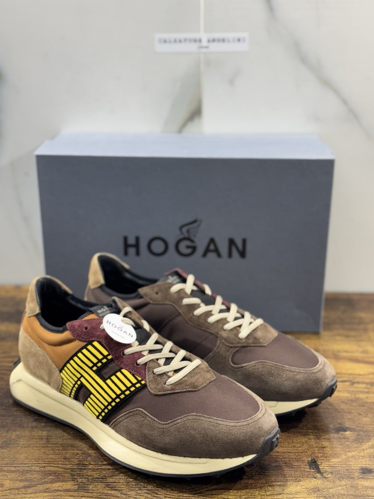 Hogan H601  Sneaker  Suede Marrone Memory Foam Casual Hogan   Uomo 42.5