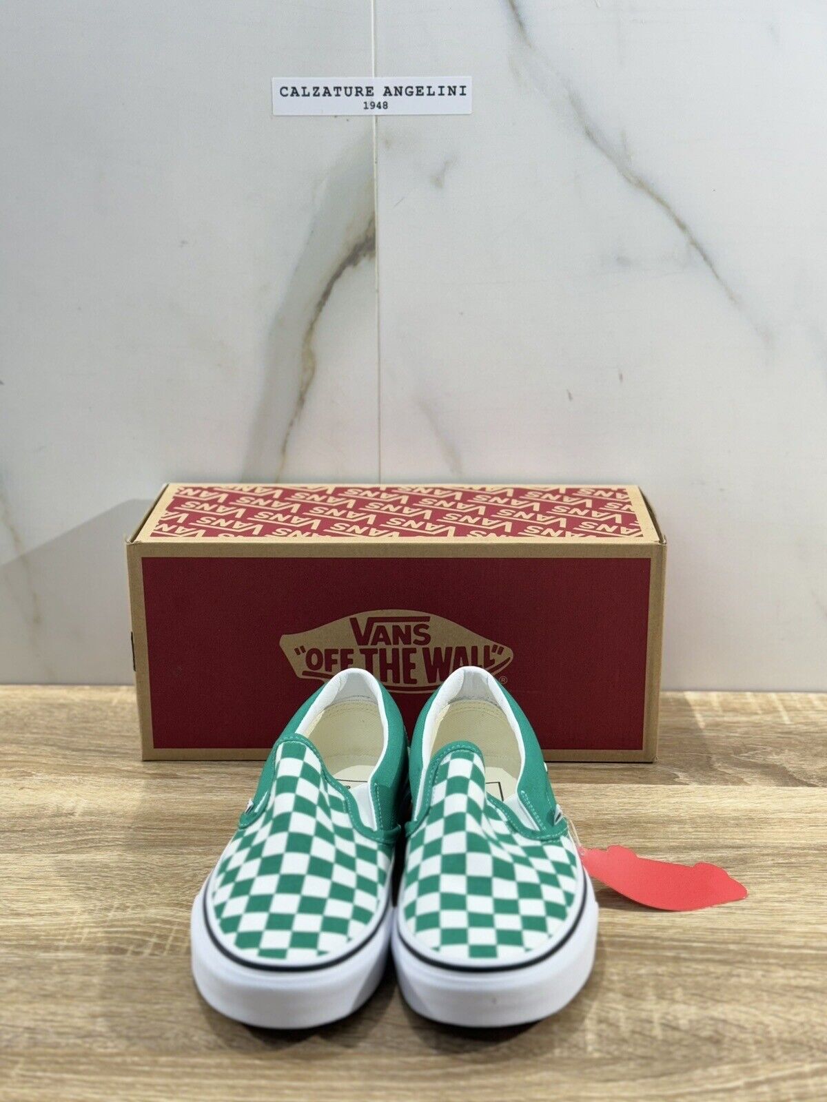 Vans Classic Slip On Checkerboard Bianco Verde Casual Icon Vans 44