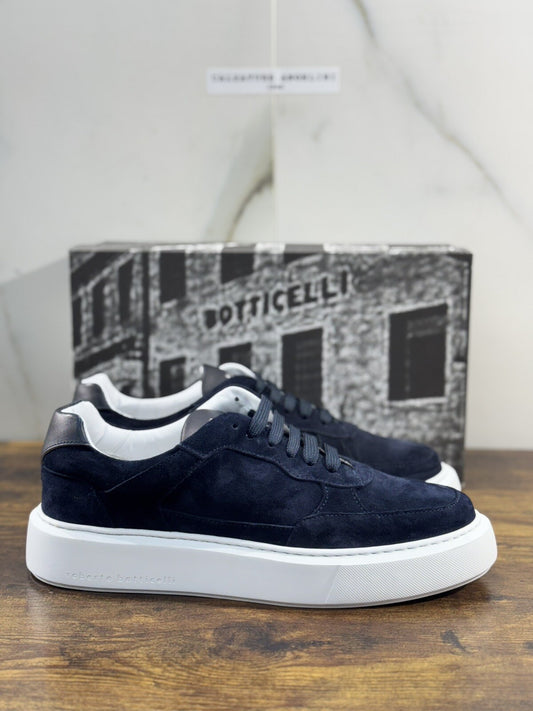 Roberto Botticelli Sneaker Uomo Pelle  Blu  Icon Fondo  Gomma Made In Italy 42