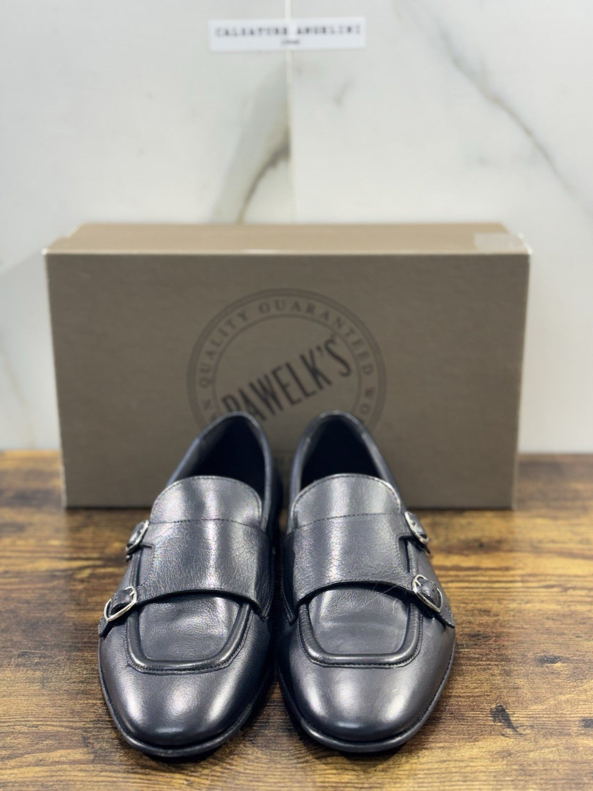 Pawelk’s Mocassino    Uomo Pelle Nero    Hand   Made  In Italy Washed 39