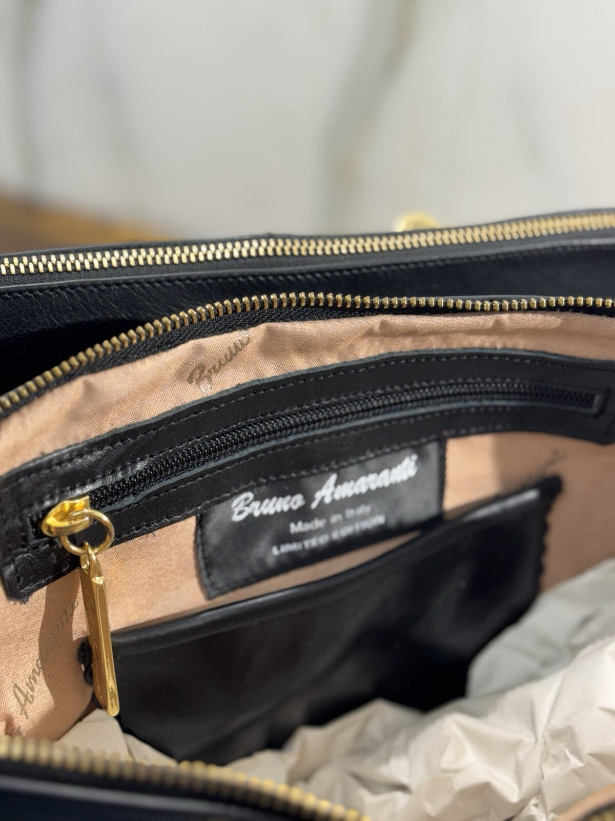 Bruno Amaranti Borsa Donna In Vera Pelle   Luxury Craftmanship Bag  Borchie