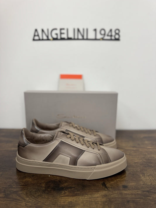 Santoni Sneaker Pelle Marrone Luxury Scarpa Santoni Uomo 41