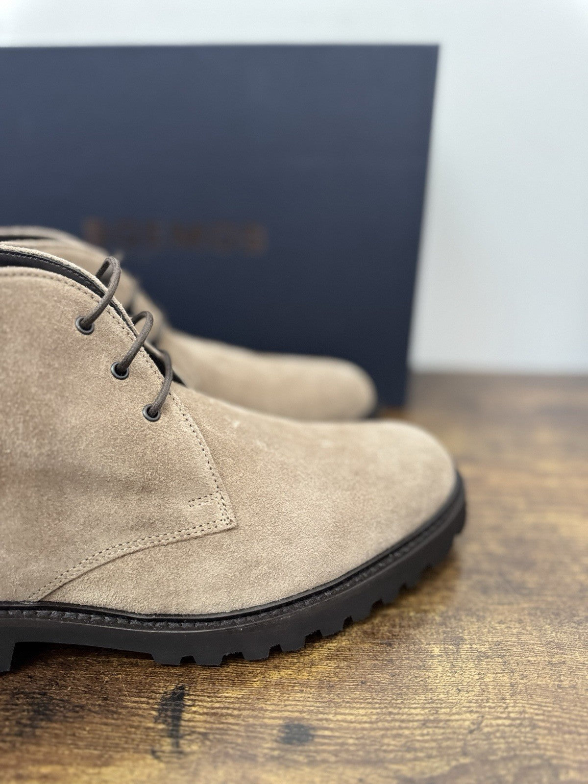 Boemos Polacchino Suede Beige 100% Made In Italy Casual Boot Uomo 44