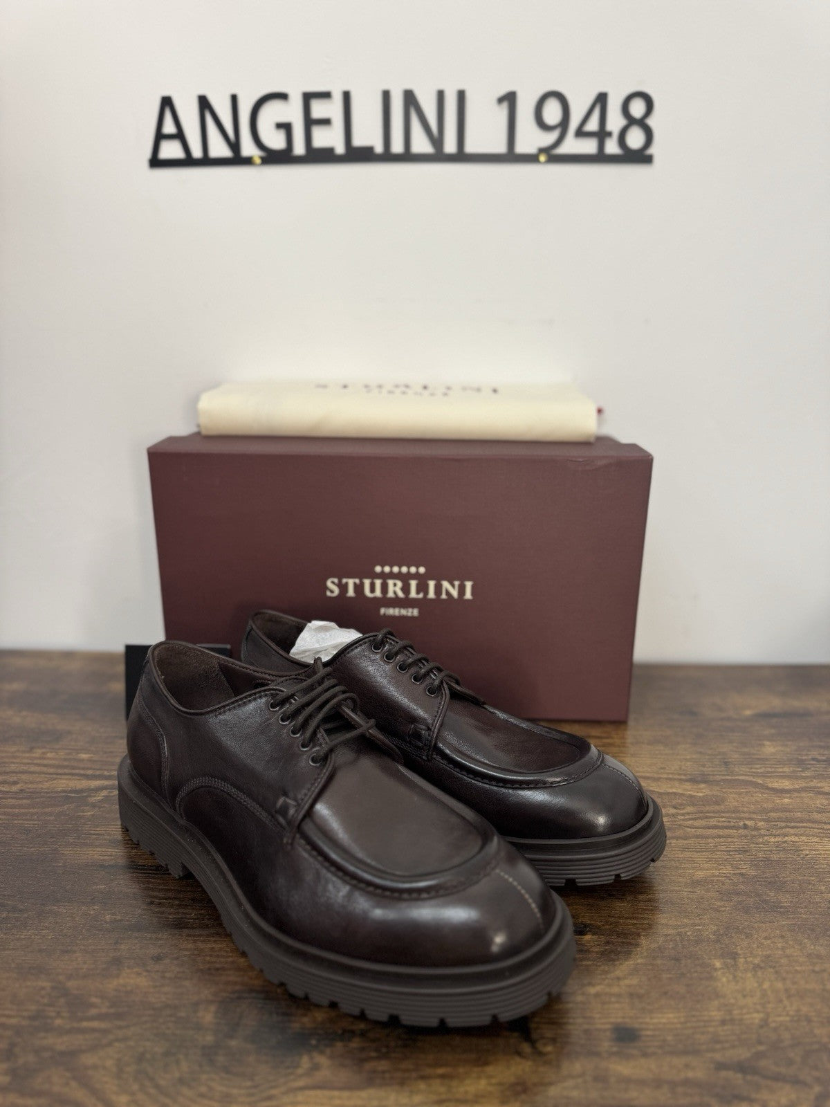 Sturlini Stringata Uomo Pelle Marrone       Luxury Scarpa Uomo 43