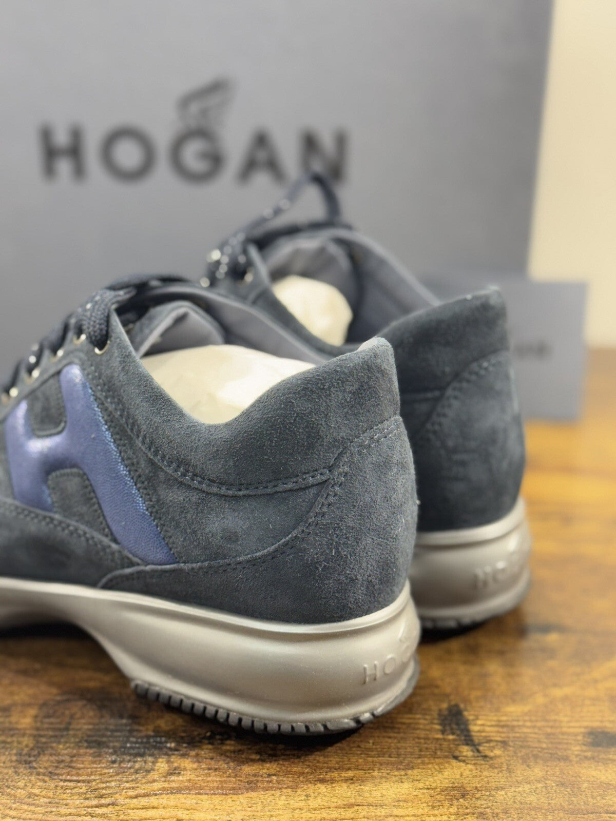 Hogan Interactive Donna Sneaker  H Spezzata Suede Blu Luxury Hogan 36