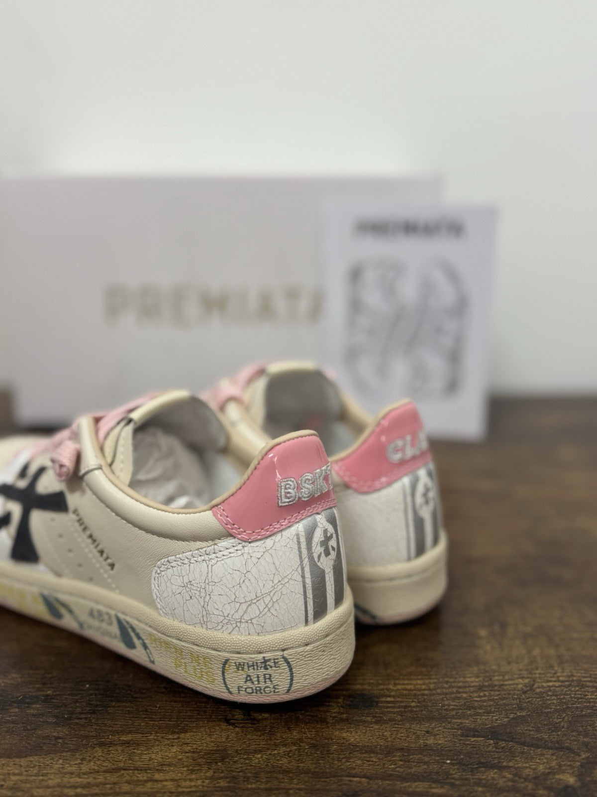Premiata Clayd Basket Sneaker Pelle Bianca Pink  Casual Premiata Donna 41