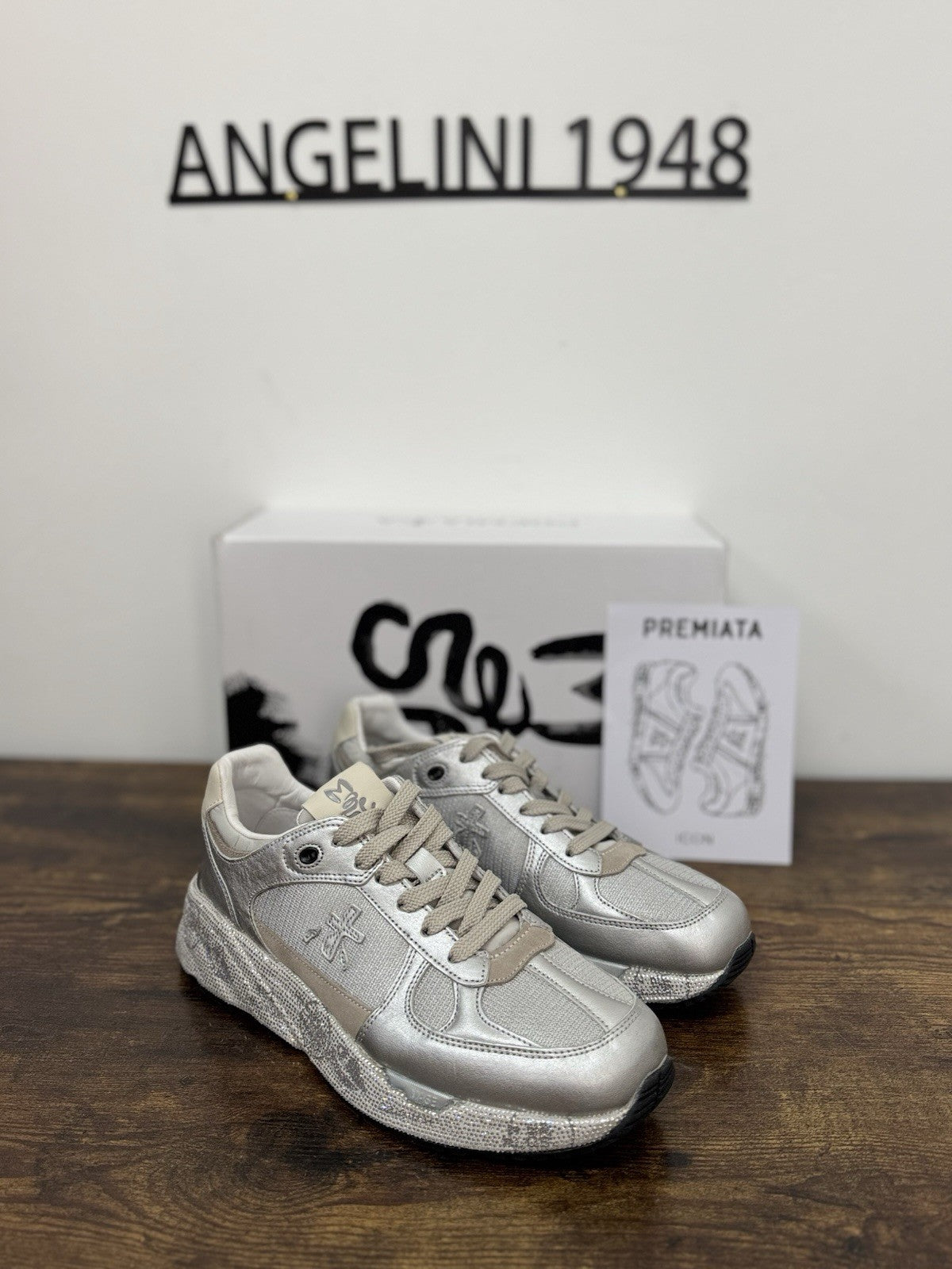 Premiata Mase Sneaker Pelle Silver Strass Casual Premiata Donna 39