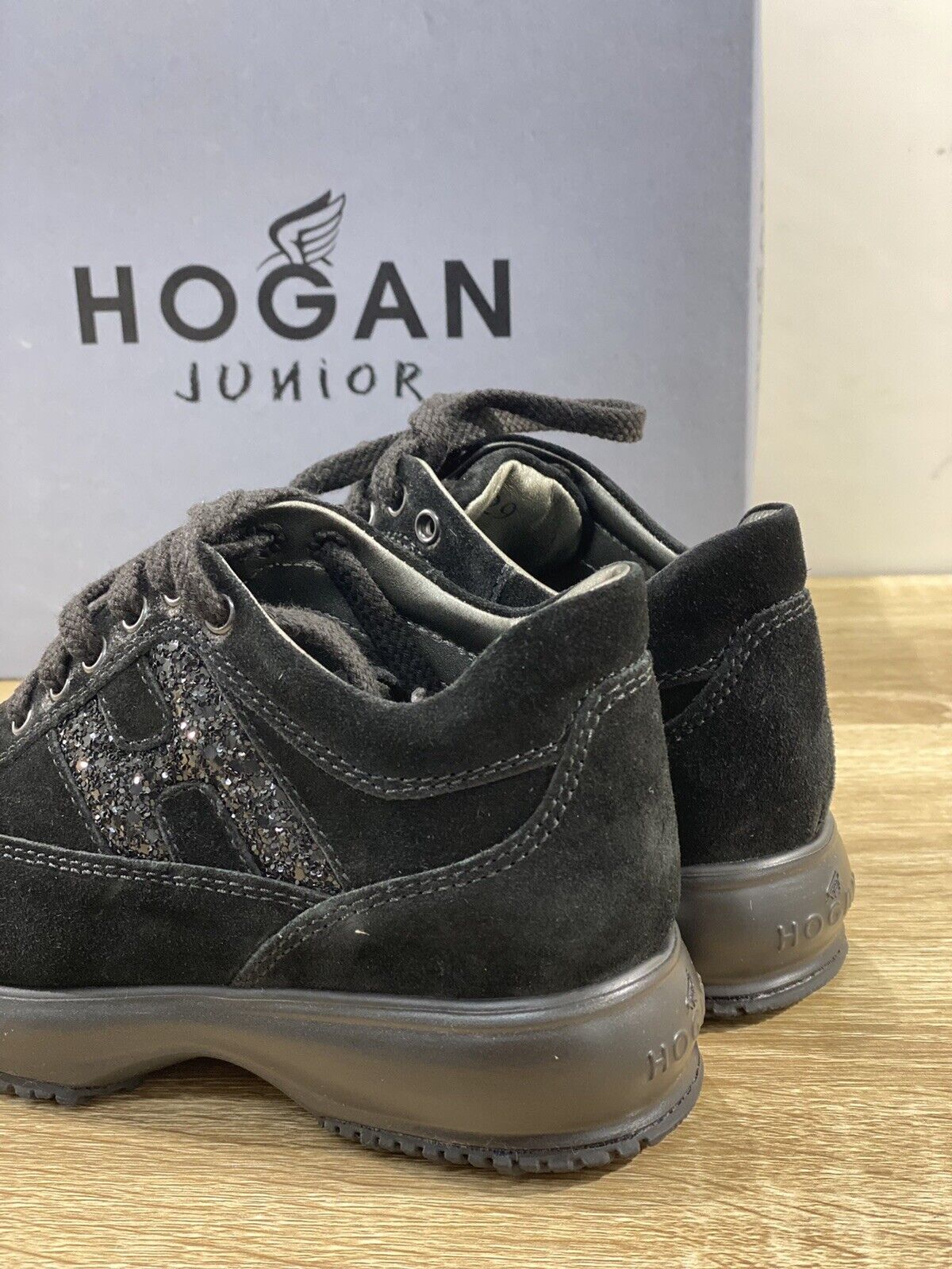 Hogan Junior Interactive Bambina Suede Nero Strass Casual Baby Hogan 29