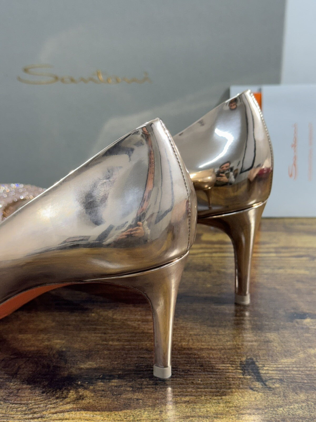 Santoni Decollete’ Donna Oro Rosa Luxury Santoni Icon Shoes Woman 39.5