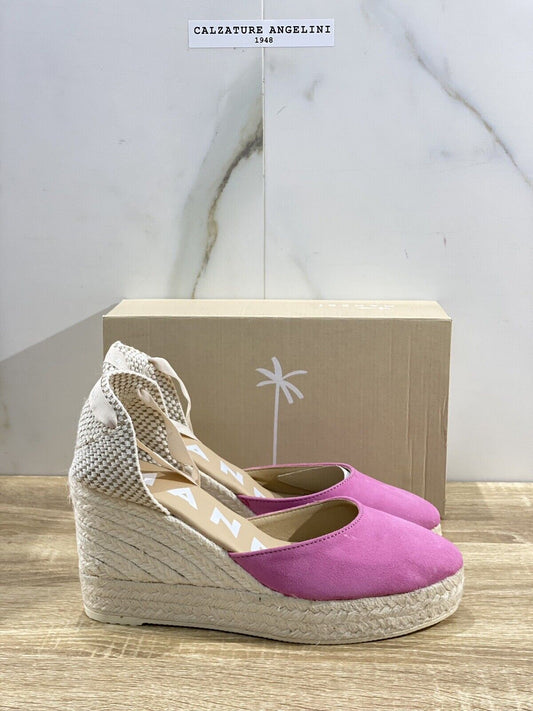 Manebi’ Sandalo Donna Espadrilles Zeppa Suede Fuxia 41