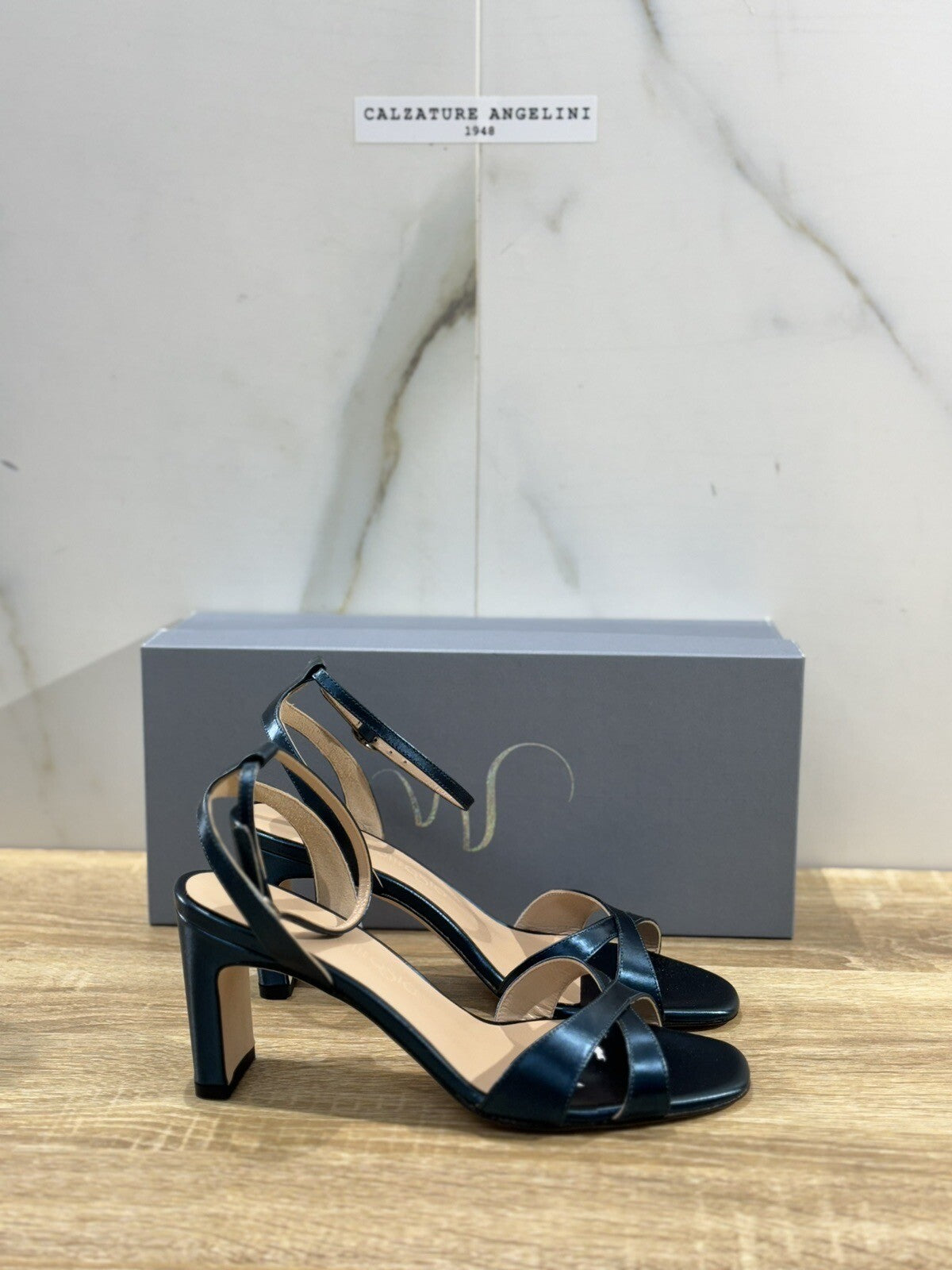 Mia Moltrasio Sandalo Donna In Raso Blu    Luxury Handmade Sandal 39
