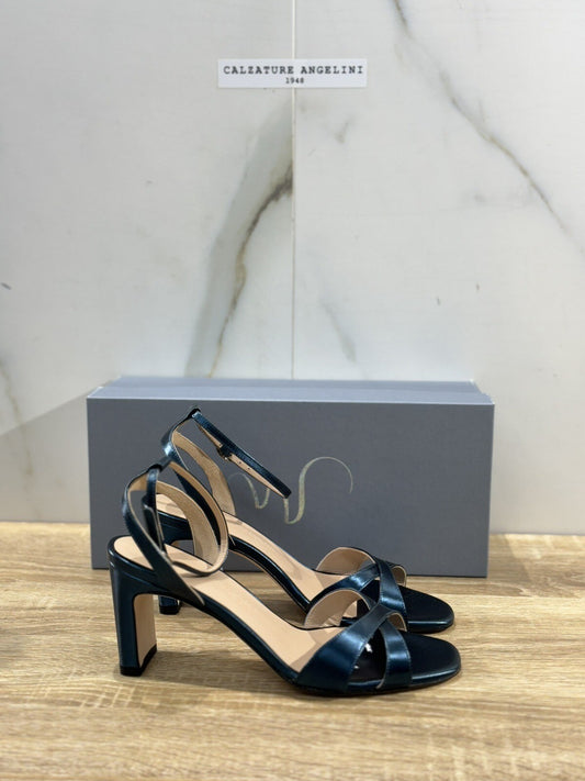 Mia Moltrasio Sandalo Donna In Raso Blu    Luxury Handmade Sandal 39