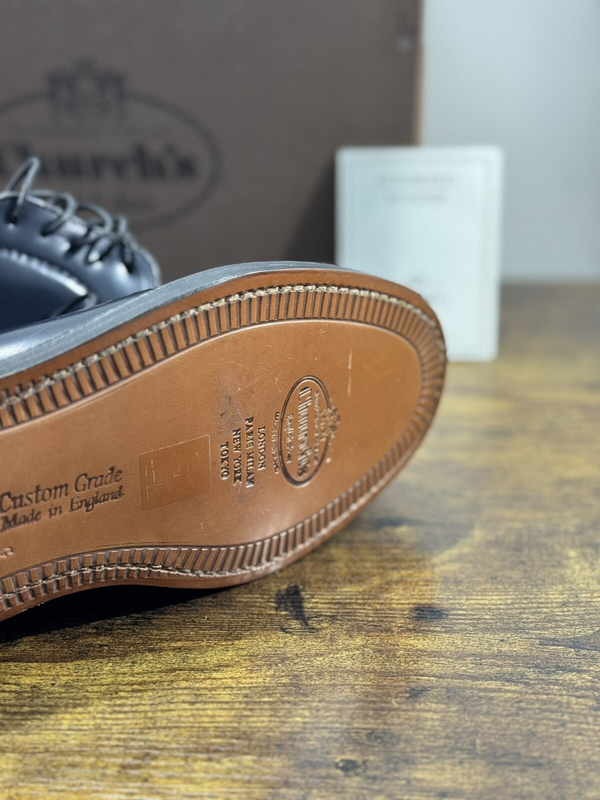Church’s Shannon  Polished Binder Derby Blu Navy  Men Shoes 40