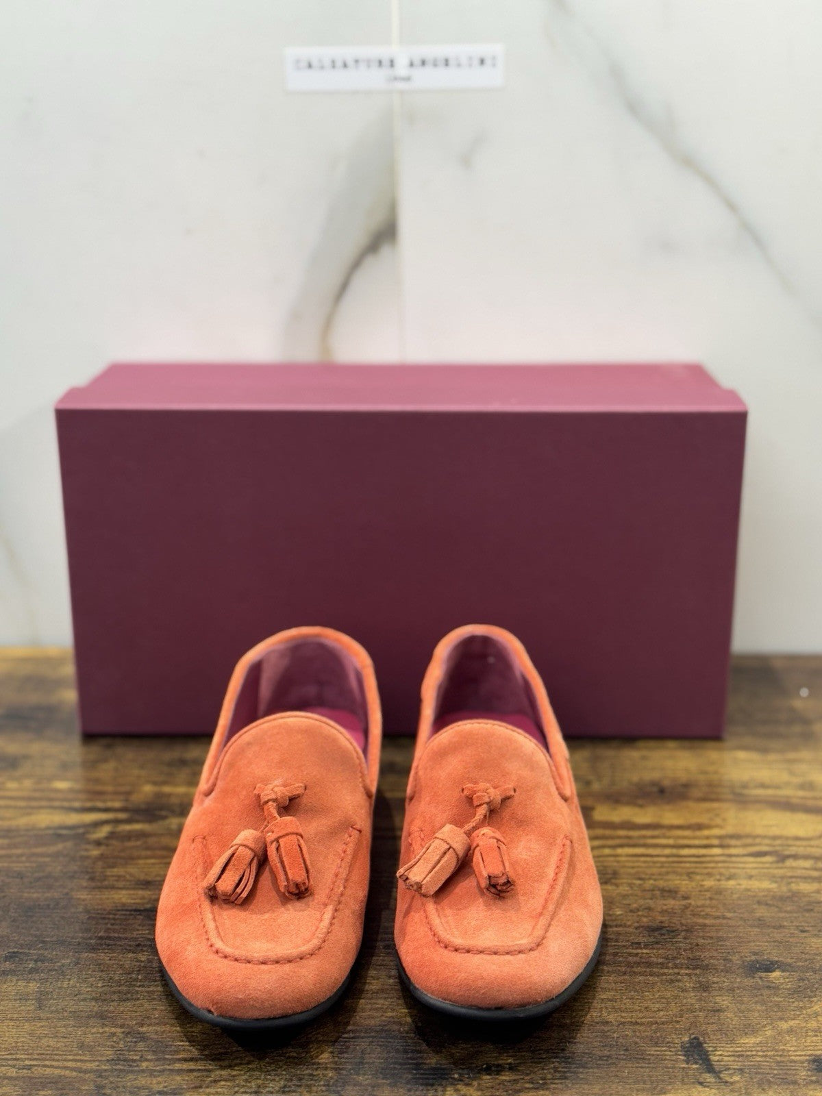 Seboy’s Mocassino  Pelle Suede Arancio Nappine  Casual Donna 36