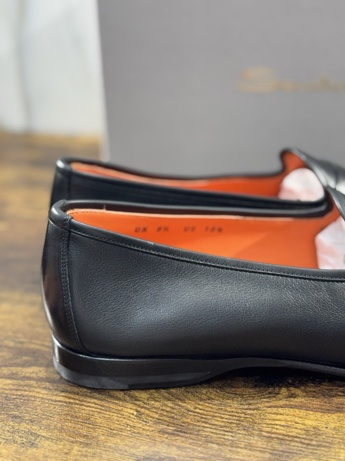 Santoni Mocassino Belgian  Pelle Nero Luxury Santoni Scarpa Uomo 43.5