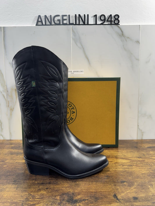 Dakota Boots Stivale  Texano Donna   Pelle Nero   Top Quality 39