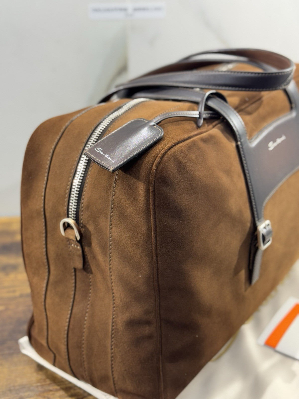 Borsone Weekend Viaggio Santoni Pelle Cuoio    Travel Bag Santoni Men Business
