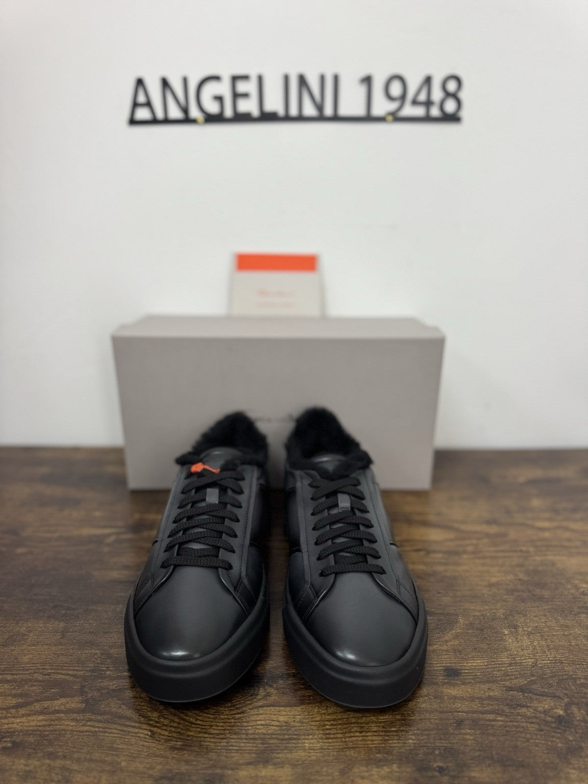 Santoni Sneaker Pelle Grey Fur Interna Luxury Scarpa Santoni Uomo 42
