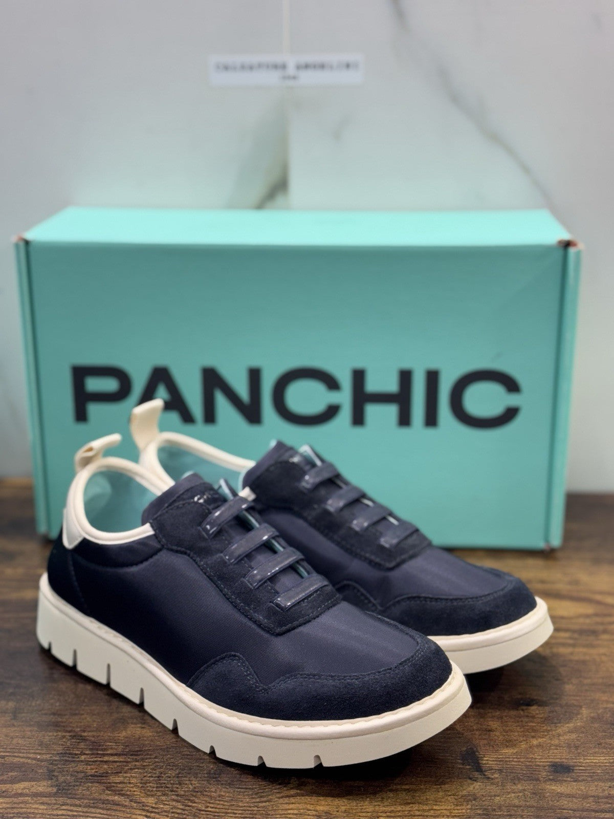 Panchic Slip On Scarpa Suede Nylon Blu Casual Uomo 39
