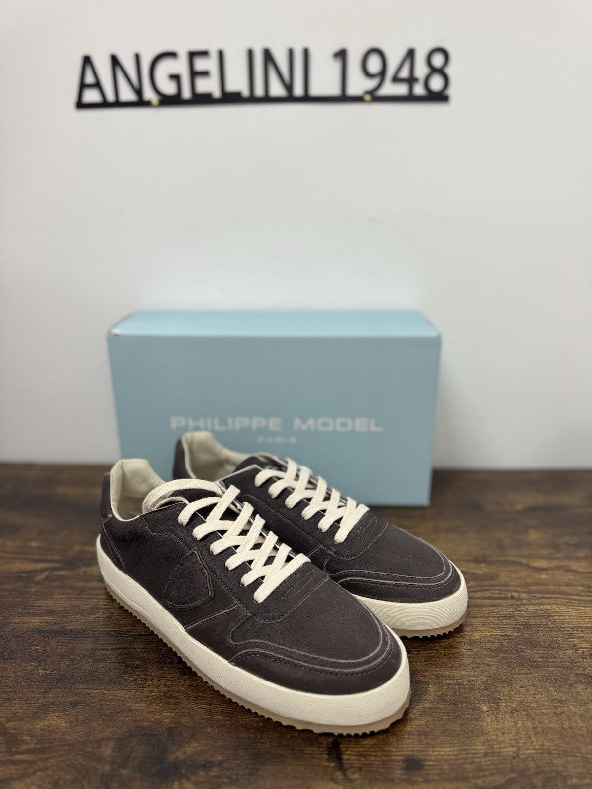 Philippe Model Nice Low Sneaker Pelle Brown  Casual Uomo 41