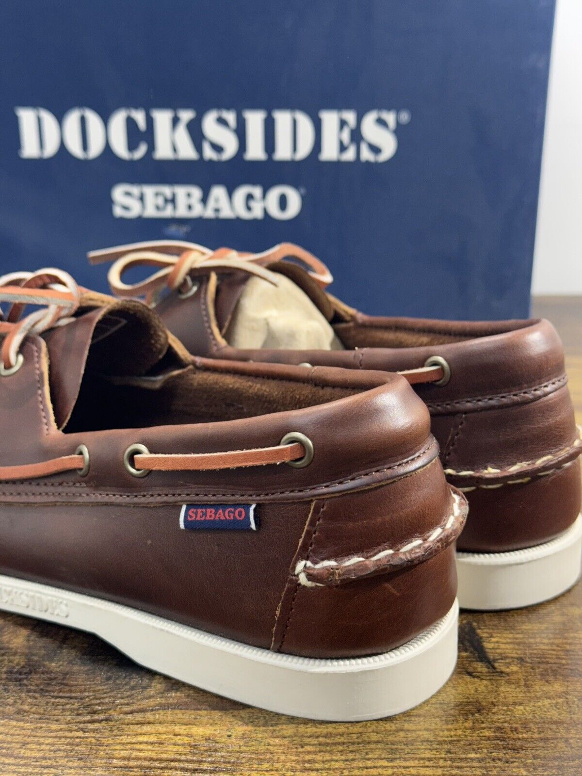 Sebago Docksides Portland Brown Waxed  Scarpa Da Barca Uomo Sebago 42