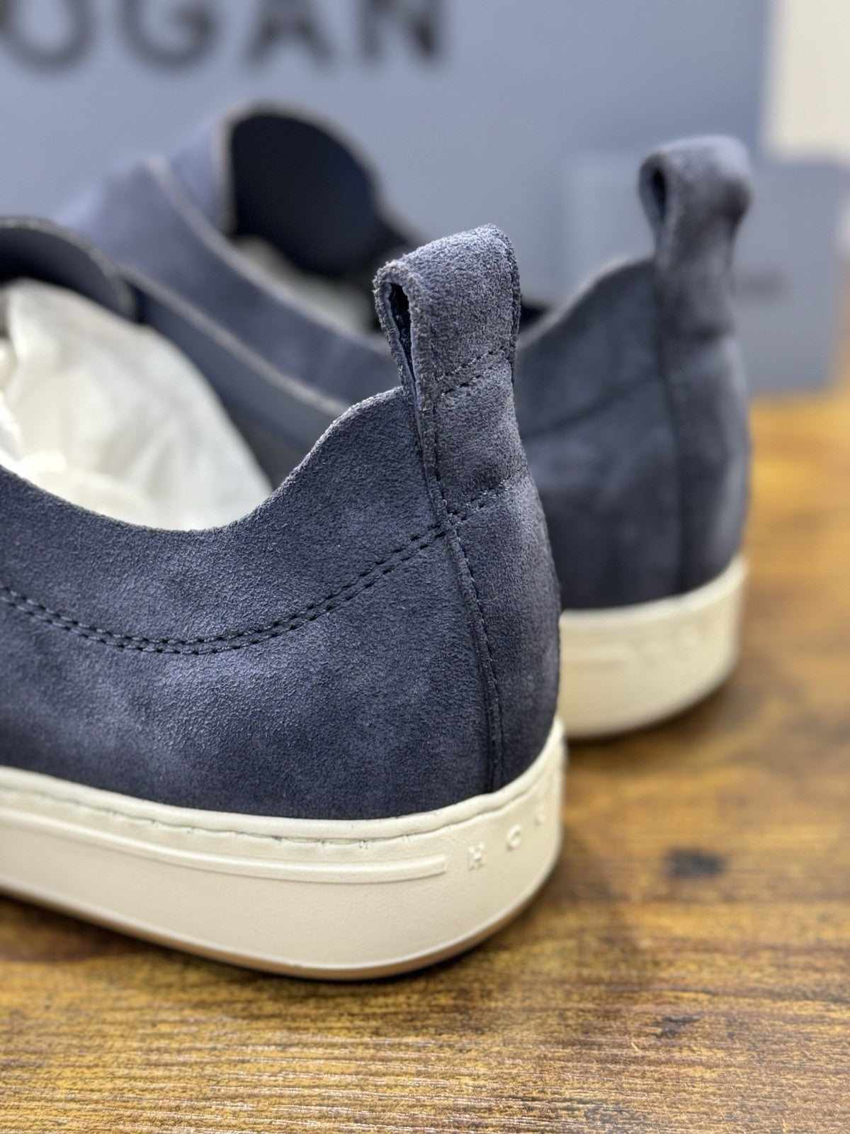 Hogan H668 sneaker Slip On  Pelle Blu   memory foam Luxury HoganShoes Uomo 40.5