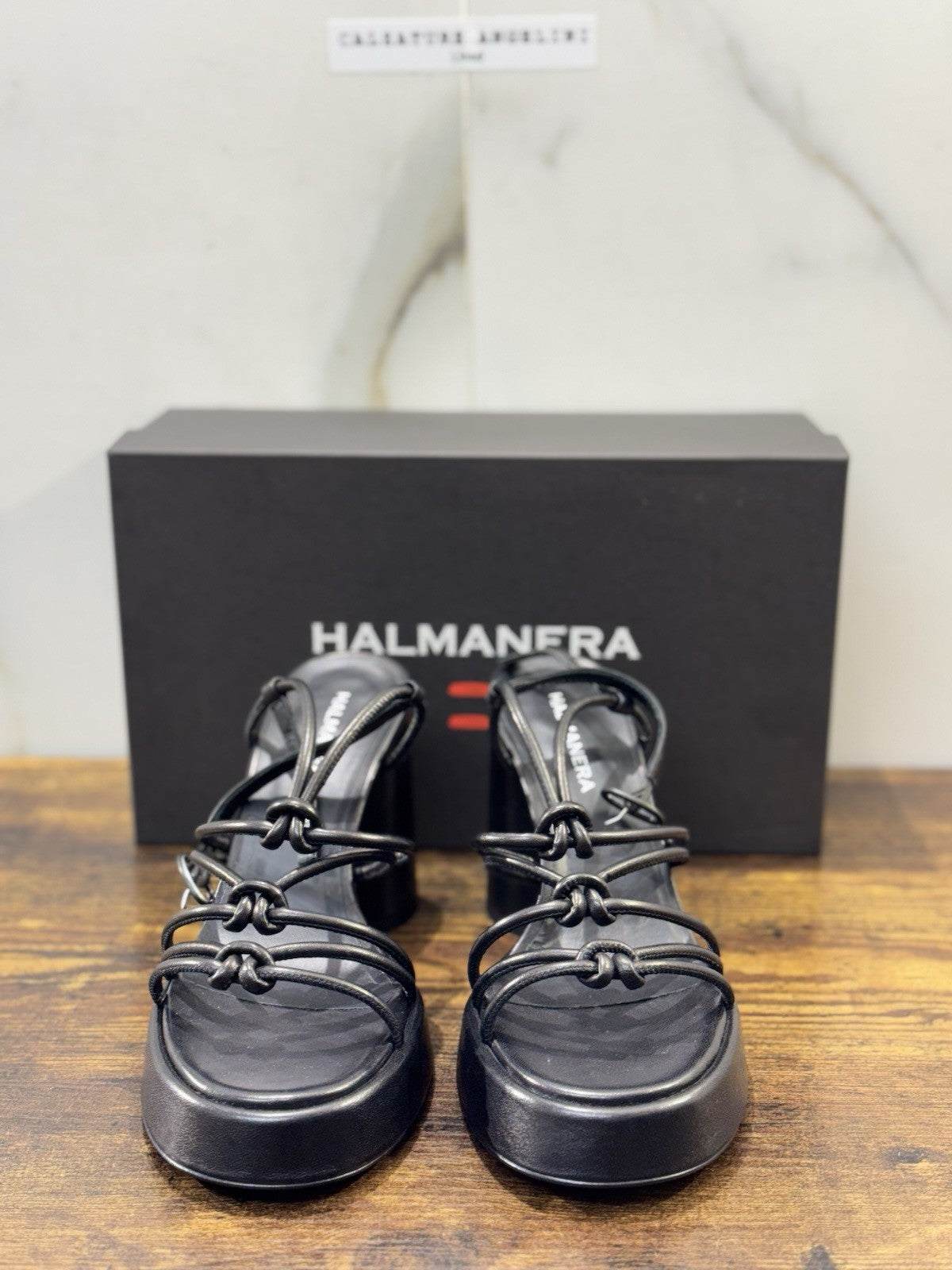 Halmanera Sandalo Pelle Nero Con Tacco Causal Halmanera Donna 41