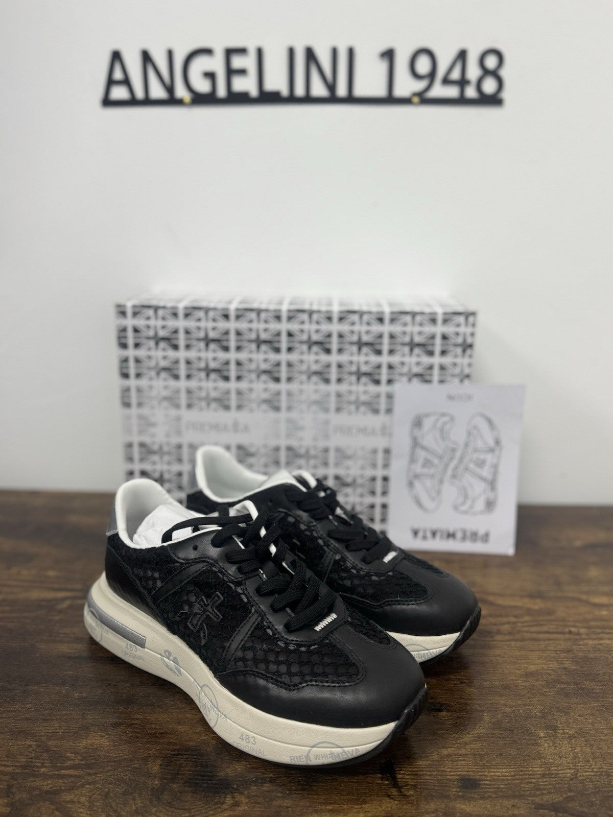 Premiata Cassie  Sneaker Pelle Nera Traforata  Casual Premiata Donna 37