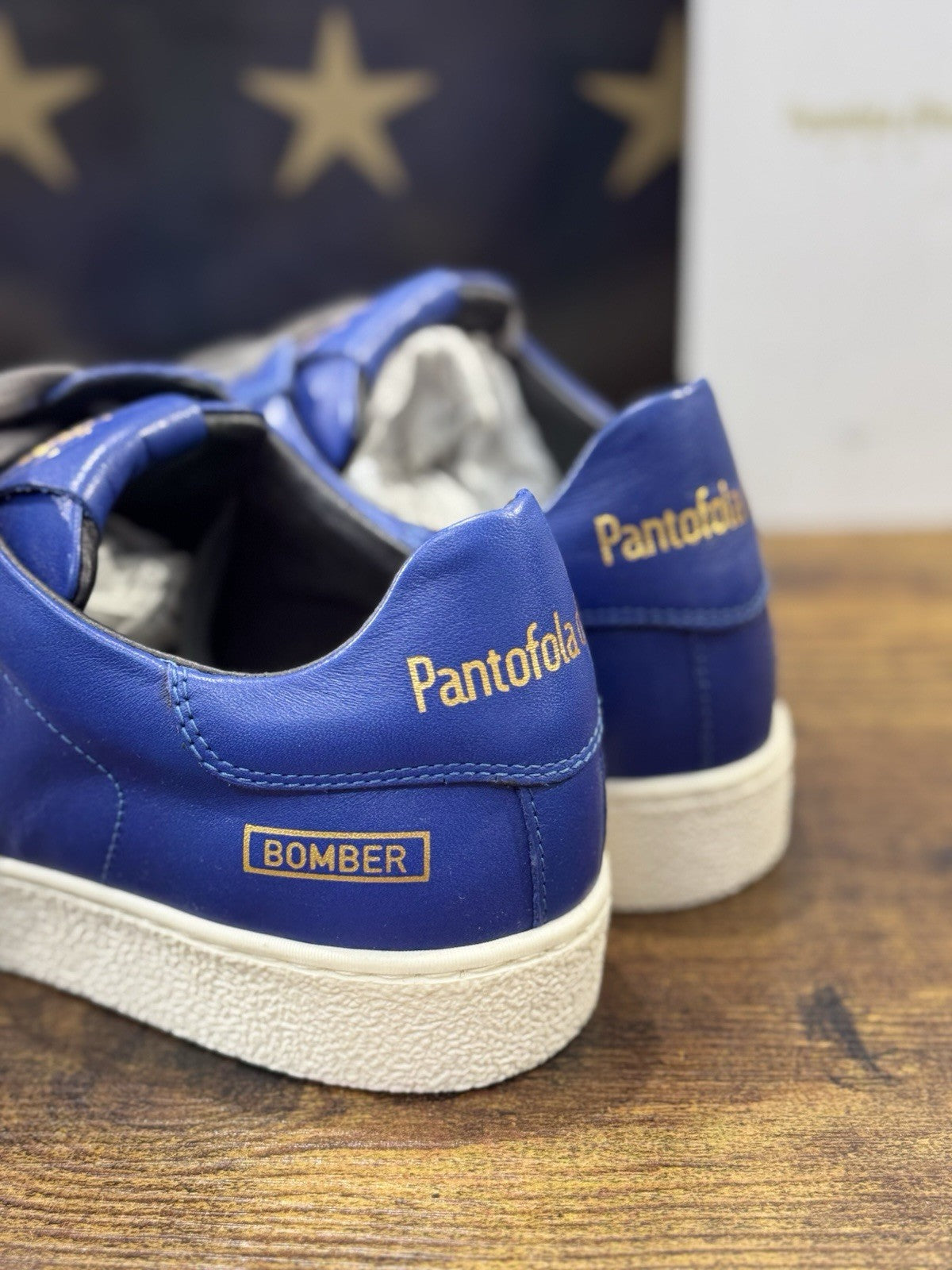 Pantofola D’oro Sneaker  Bomber  Pelle Blu Casual Scarpa  Uomo 39
