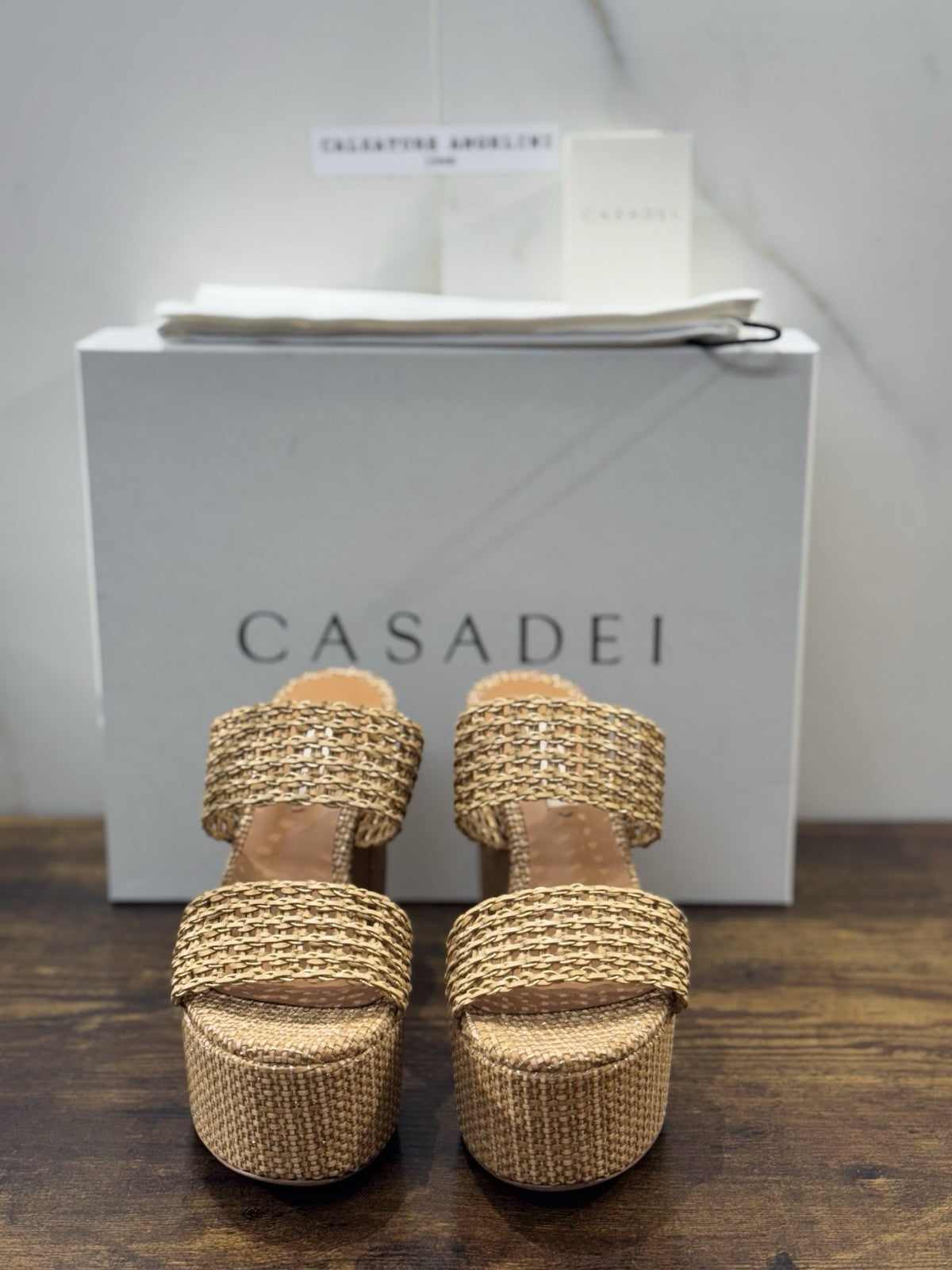 Casadei Sandalo Goldeneye Isa Platform Nature Luxury Casadei 37.5
