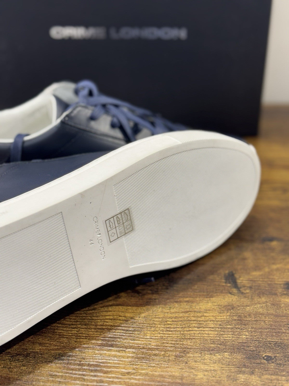 Crime London Sneaker Uomo Low Top Essential      Pelle  Blu Casual Men Shoes 44