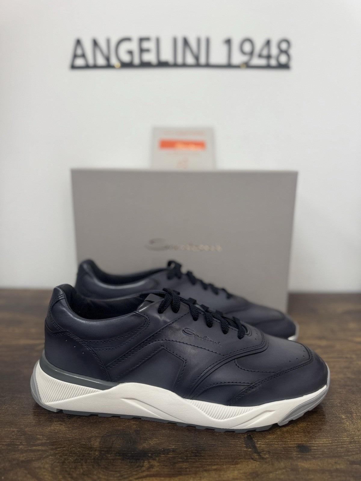 Santoni Innova Sneaker Pelle Blu     Casual Luxury Santoni Scarpa Uomo 43