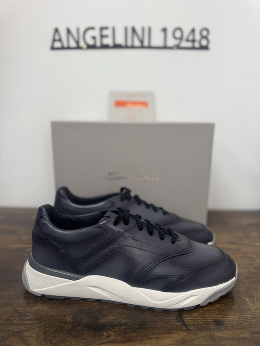 Santoni Innova Sneaker Pelle Blu     Casual Luxury Santoni Scarpa Uomo 43