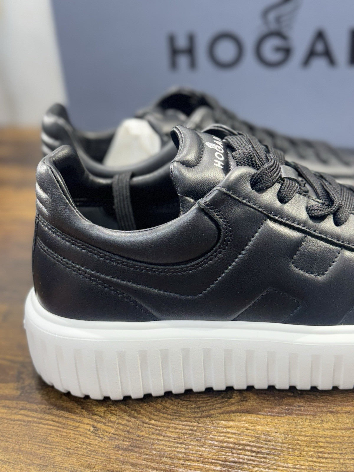 Hogan H-stripes  H Spezzata Pelle Nero Memory Foam  Hogan Uomo 39