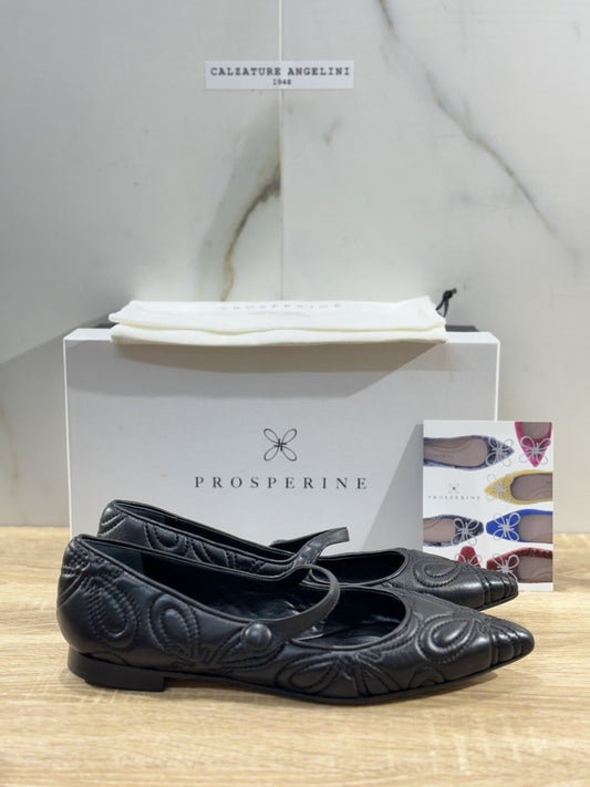 Prosperine Ballerina  donna in Nappa Nero       luxury made in italy 37