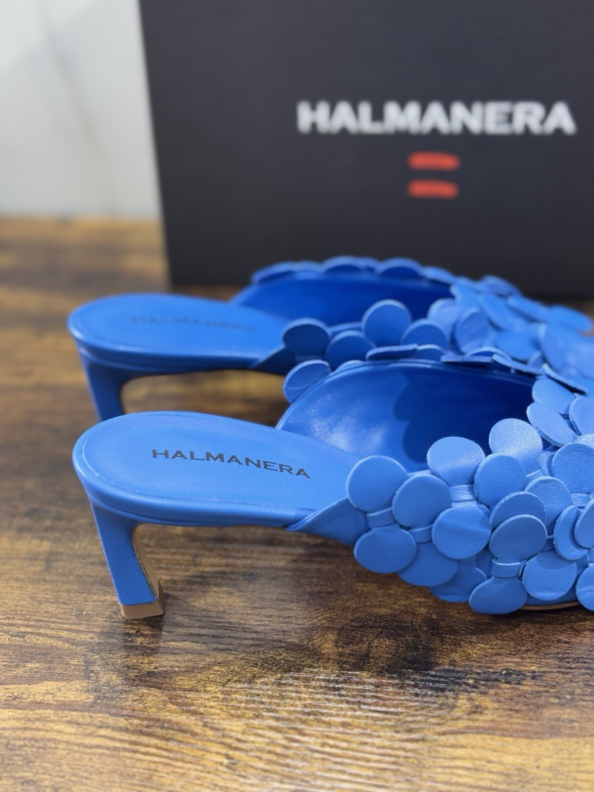 HALMANERA Sandalo      Pelle Blu Atollo   Luxury Made In Italy Donna 41