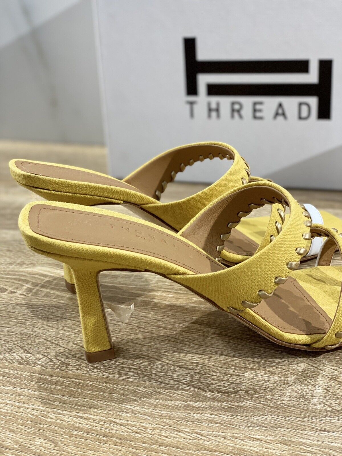 Thread Milano Sandalo Donna Emilie In Lino Giallo Made In Italy 40