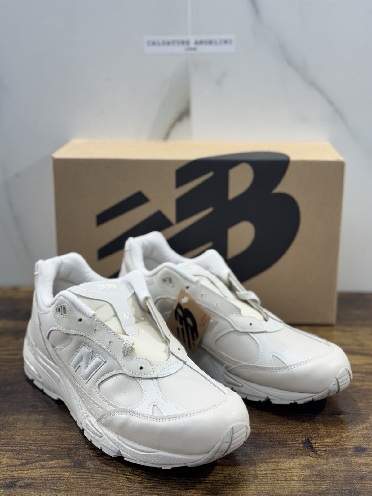 New Balance 991 Made In Uk Limited Edition 100% Leather White Icon 45
