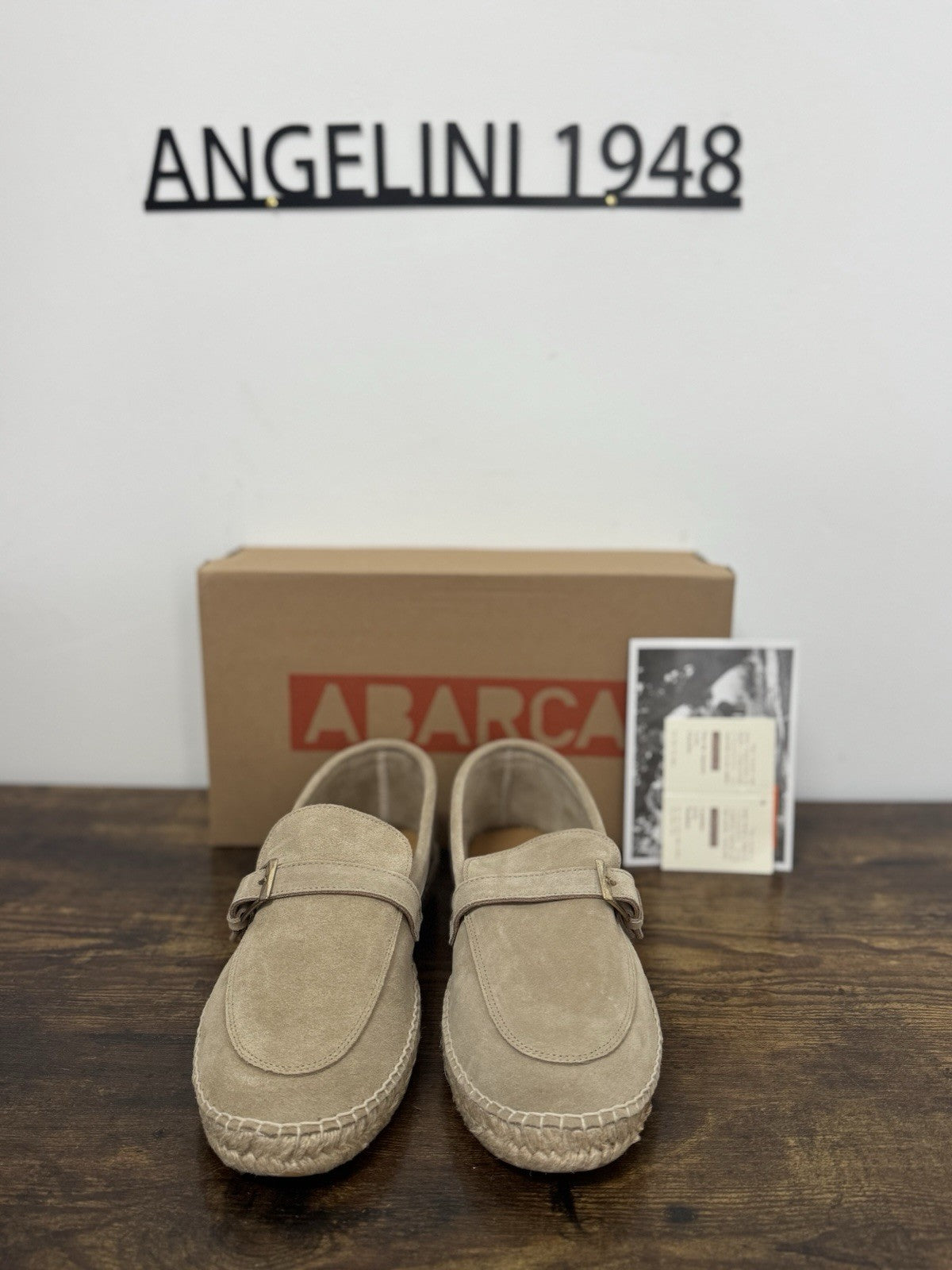 Abarca Espadrilles Suede Beige Mocassino Casual Uomo 41