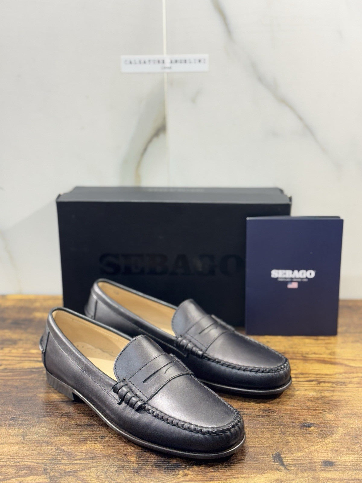 Sebago Mocassino Danielle Pelle Nero Fondo Cuoio Icon Sebago Loafer Donna 38
