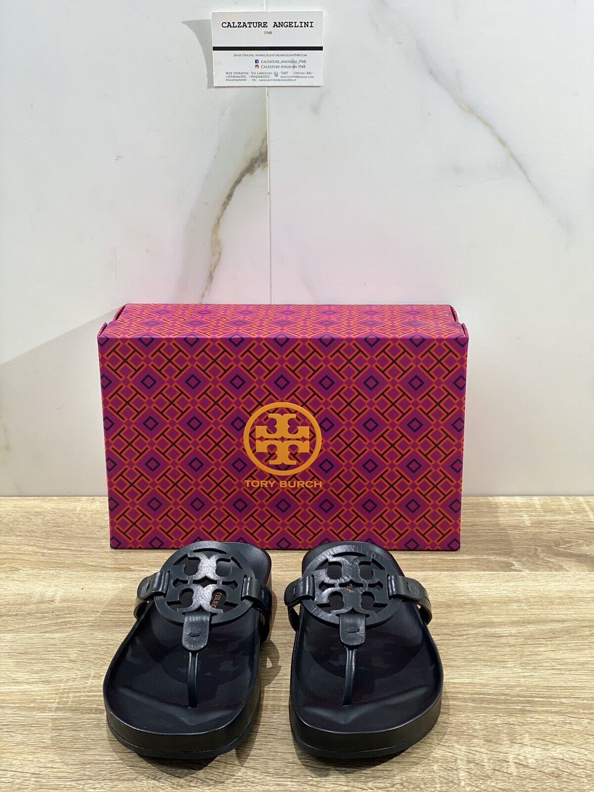 Tory Burch Miller cloud  sandal donna pelle nera luxury woman sandal 36