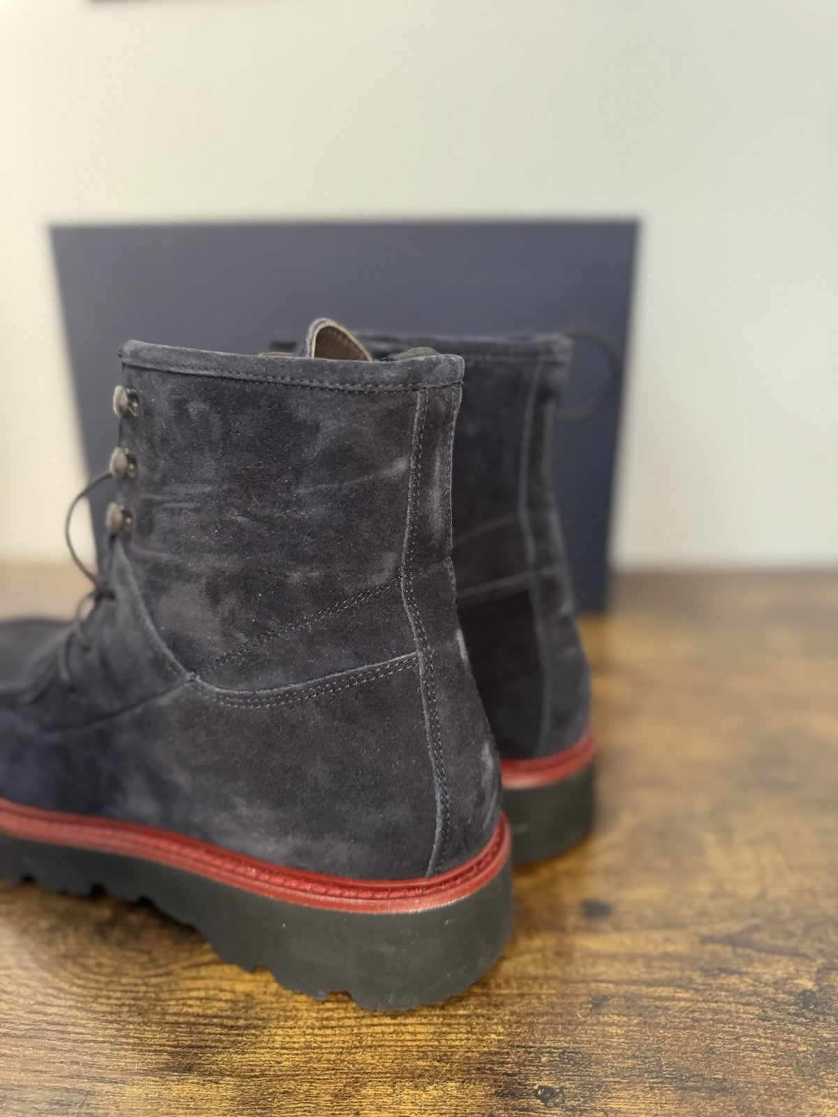 Boemos Stivaletto Suede Blu  100% Made In Italy Casual Boot Uomo 41