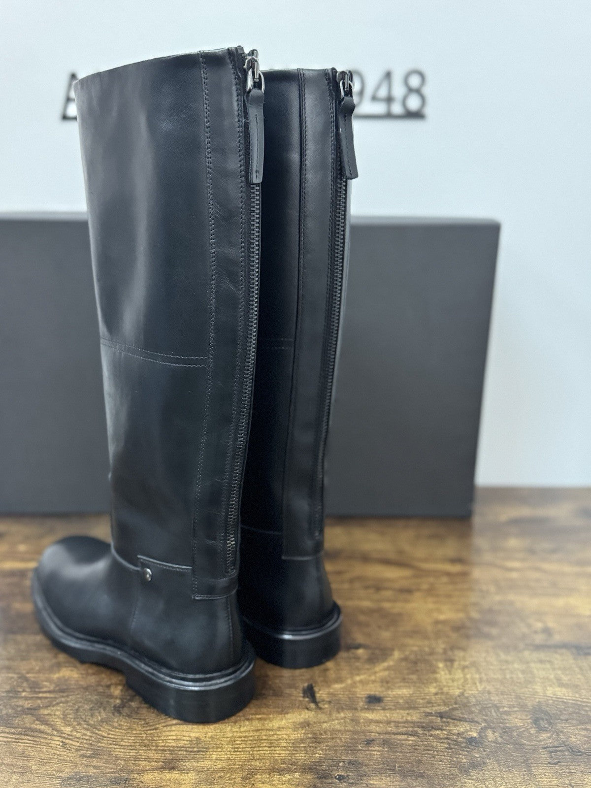 Poeve Stivale Cavallerizzo Pelle Nero   Casual Boot Donna 36