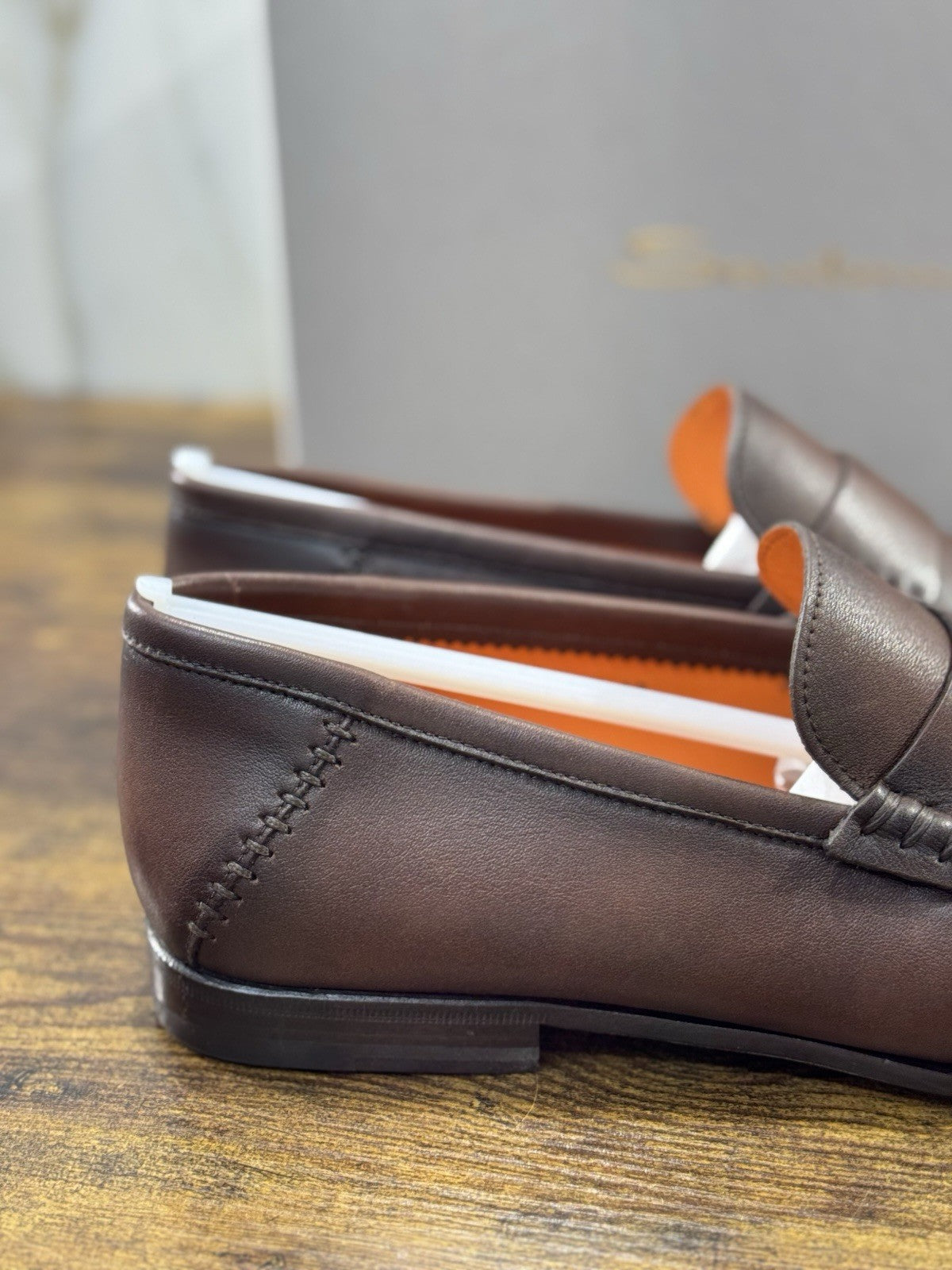 Santoni Mocassino  Flex Pelle Marrone Luxury Santoni Scarpa Uomo 45