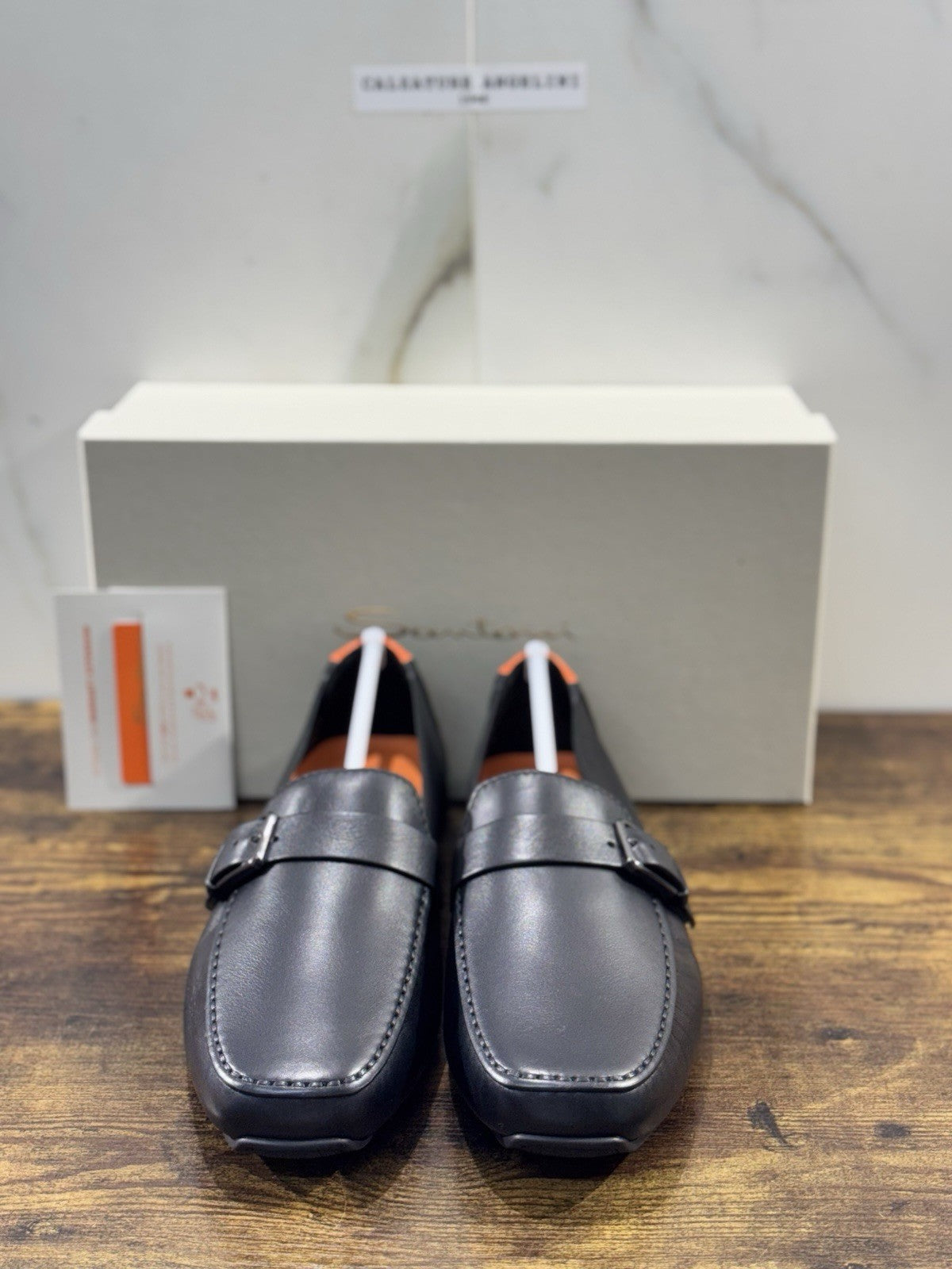 Santoni Mocassino Driver Pelle Nero Luxury Santoni Scarpe Uomo 41.5